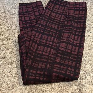 Lysse size XL Leggings brown and black plaid